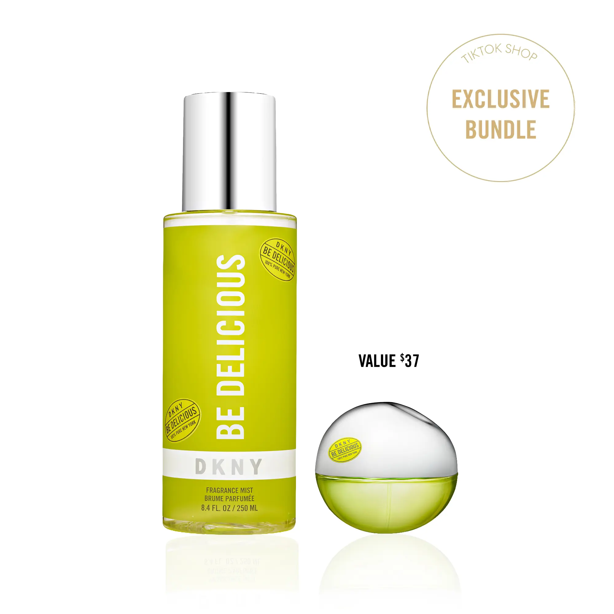 Virtual Bundle: DKNY Be Delicious Bundle – Eau de Parfum for Women 1.7 Fl Oz/50ml & Fragrance Mist for Women 8.4 Fl Oz/250 ml
