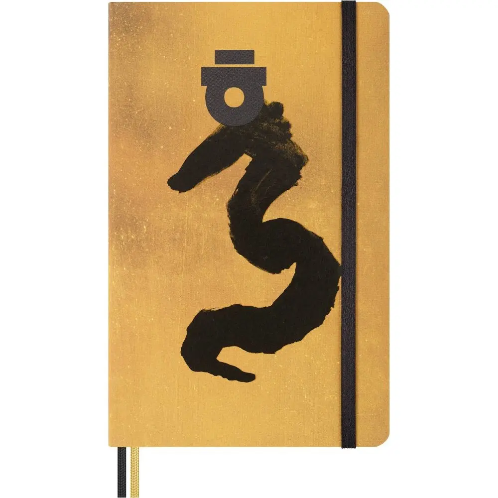 Moleskine Hardcover Journal, Aesthetic Notebook with 176pg Lined Paper, 8.29"x5.12" Large Size, Year of the Dragon Design, Elastic Band, 2 Bookmark Ribbons, FSC Certified