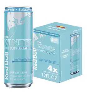 Red Bull Winter Edition Iced Vanilla Berry Energy Drink 4 Pack 12 fl oz Sugar Free Cans