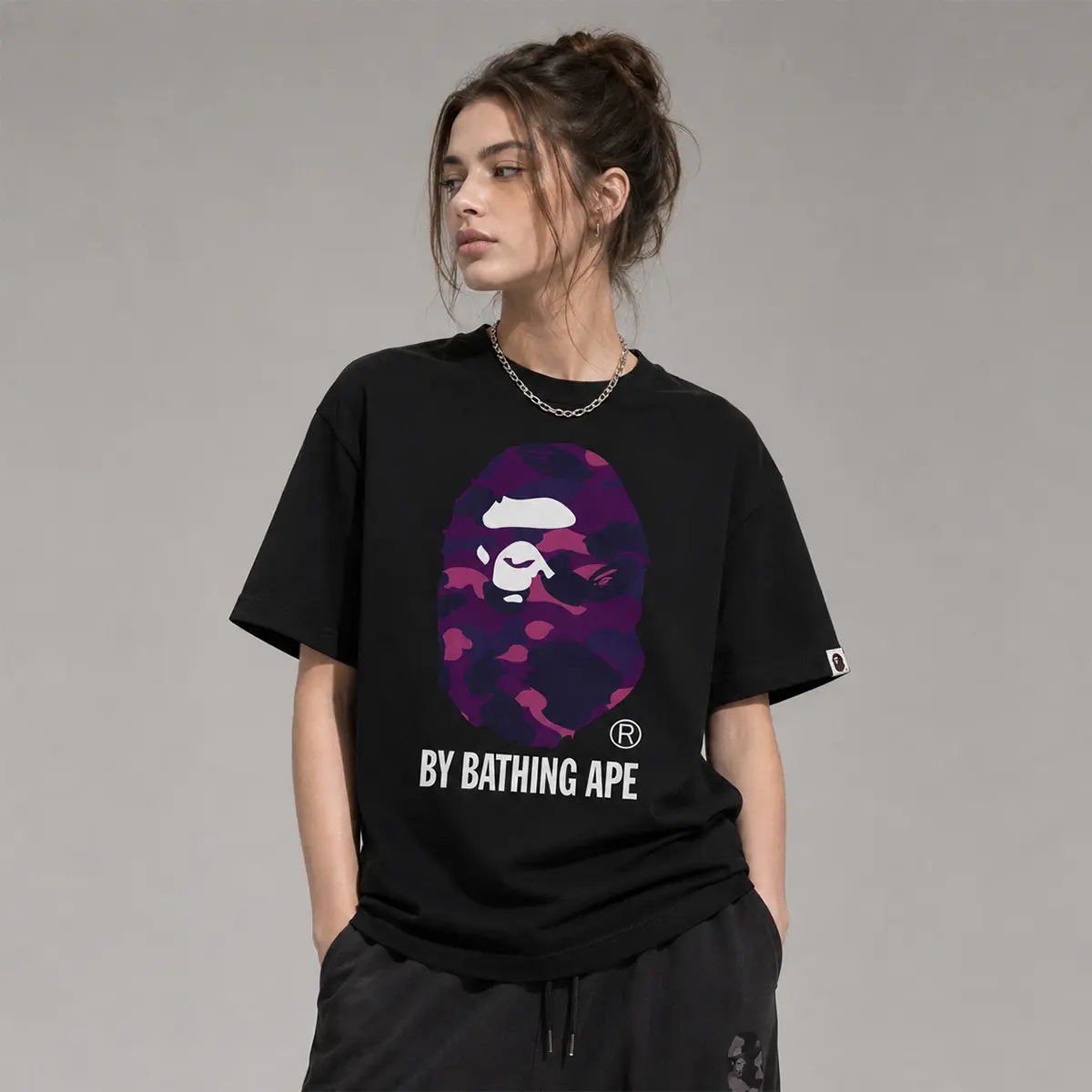 BAPE Color Camo By Bathing Ape Tee Black Purple