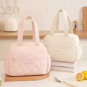  Lunch Bag,Fashionable Portable Lunch Bag,Reusable Insulated Lunch Bag,Lunch Tote Bag for Women, Large Capacity Work Bag with Front Pocket