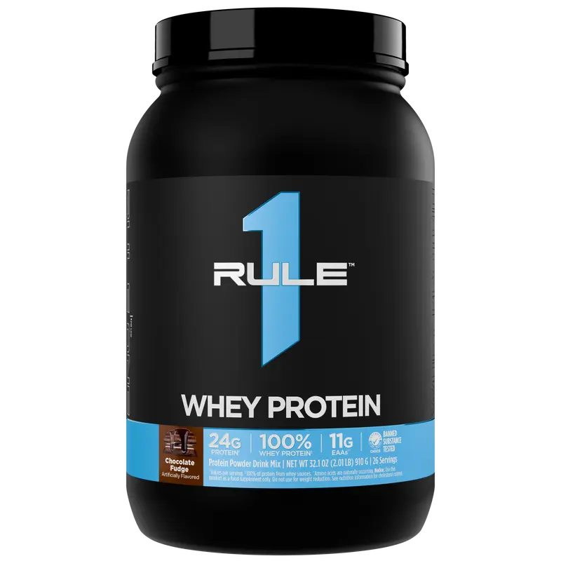 Rule 1 Whey Protein – 24g Fast-Acting Protein from All-Whey Sources with Naturally Occurring Essential Aminos & BCAAs for Muscle Recovery after Workouts or Anytime Use, 2 lb, Made in the USA