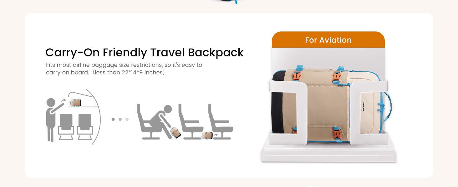 LOVEVOOK 50L Travel Backpack for Women & Men, Airline Approved Carry On Backpack with 3 Packing Cubes, TSA Personal Item Bag, Waterproof Weekender Overnight Backpack Fits 17" Laptop
