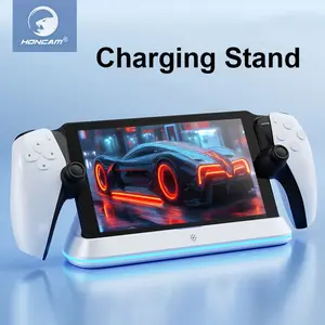 Ps5 Portal Game Console Charging Base, Magnetic Touchpoints, Seven Ambient Lights, Fast Charge, Built-In Smart Protection Chip, Controller Charging Station, Game Console Accessories