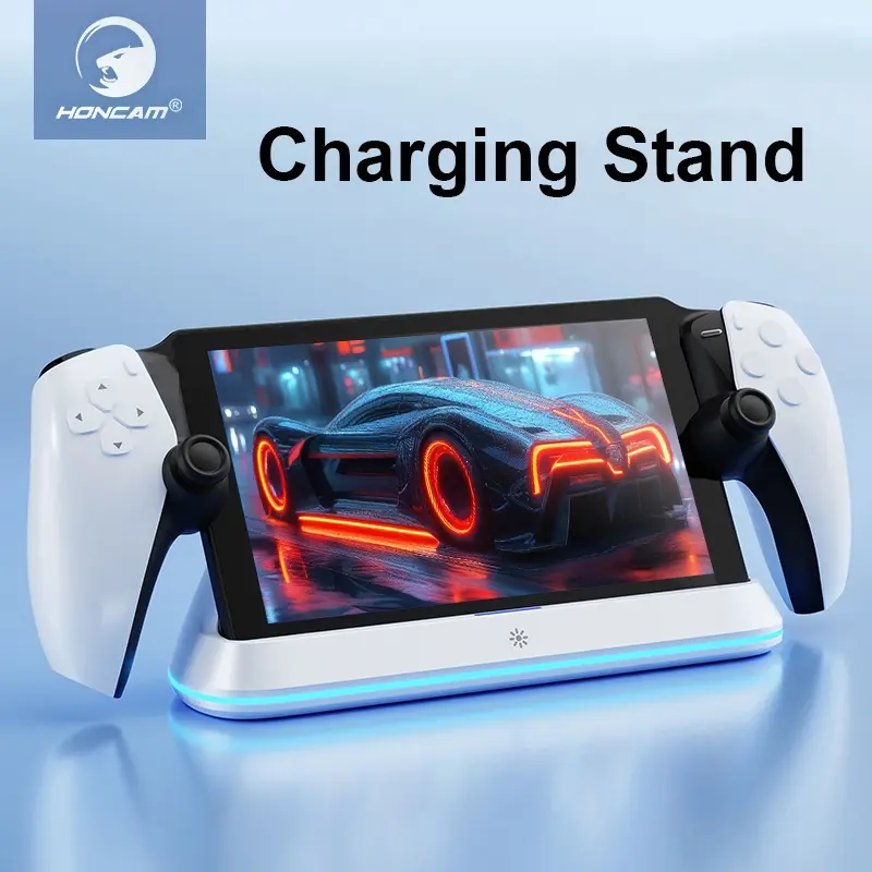 Ps5 Portal Game Console Charging Base, Magnetic Touchpoints, Seven Ambient Lights, Fast Charge, Built-In Smart Protection Chip, Controller Charging Station, Gaming Console Accessories