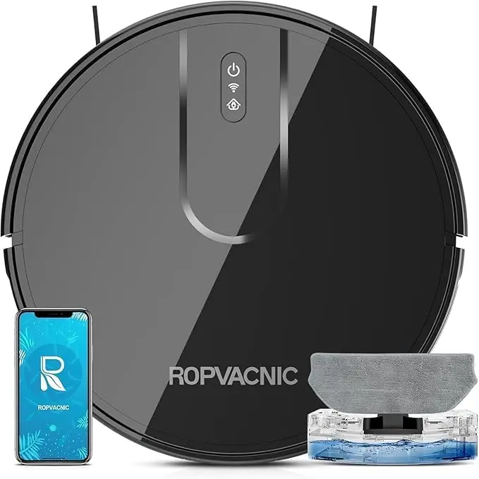 ROPVACNIC Compact Robot Vacuum and Mop Combo - 5200Pa Suction Robotic Cleaner with Smart Control