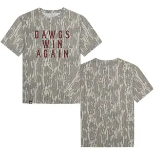 MSU DAWGS WIN AGAIN Designed On Original Bottomland Tshirt, Mossy Oak DAWGS WIN AGAIN Bottomland Camouflage Camo Tee