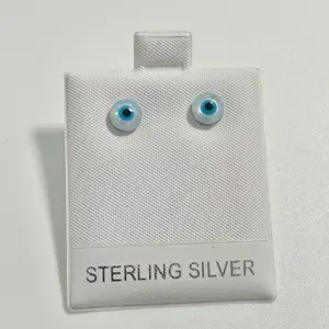 Sterling Silver 925 Small Blue Evil Eye Stud Earrings