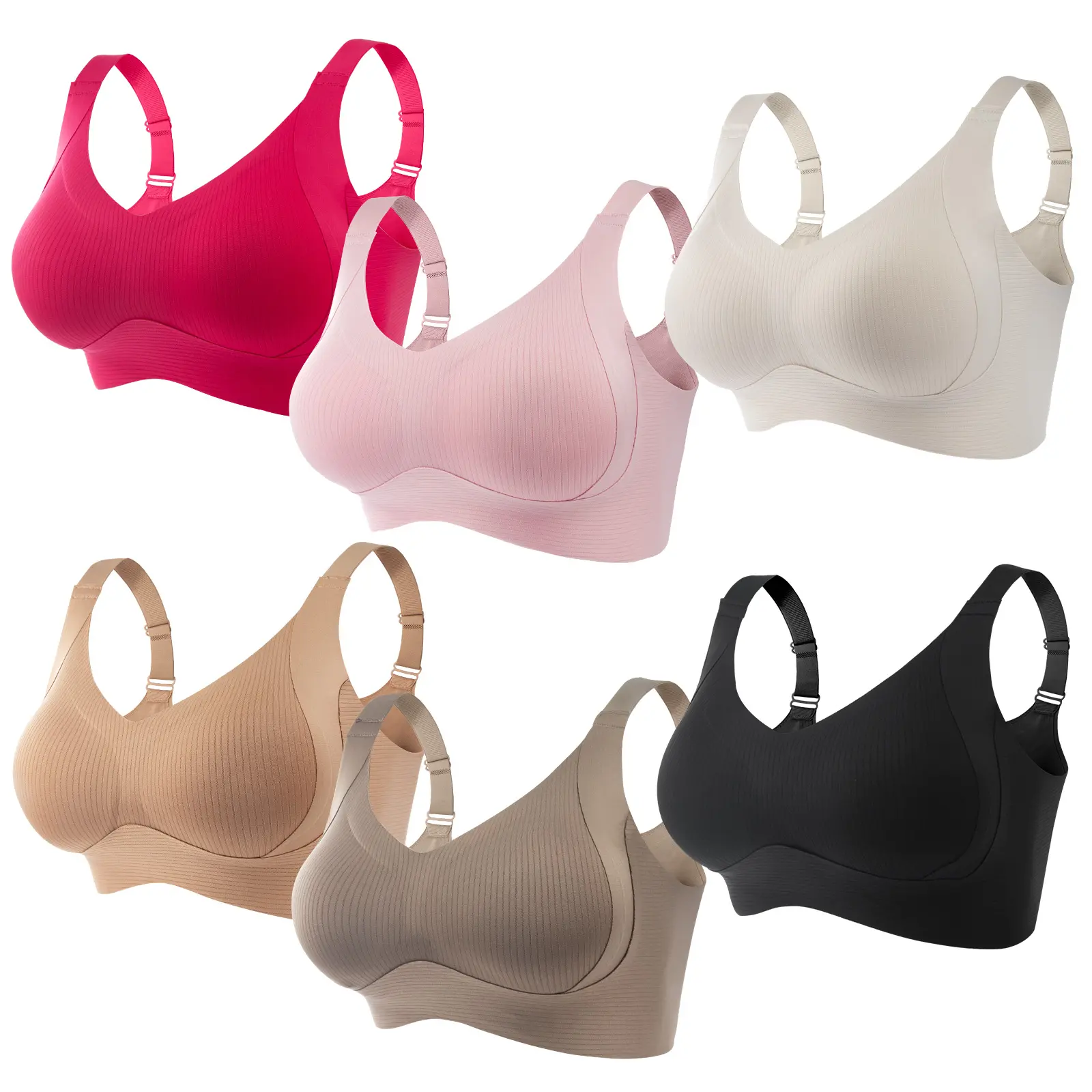 Women's Sohochic Elegant Basic Lady Bra - 3-5 Pcs Adjustable, Fit for Large & Small Chests, Anti-Sagging, Seamless, Comfortable