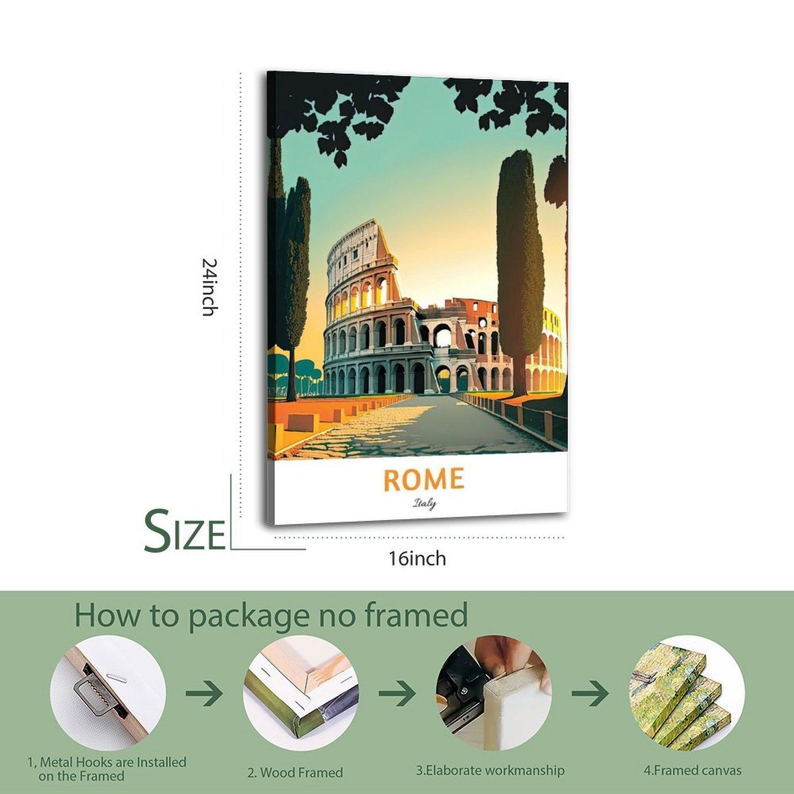 Vintage Rome Italy Travel Poster Decorative Painting Canvas Wall Art Picture Print Modern Family Bedroom Decor