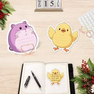 YOOMA Cute Chick & Hamster Shaped Sticky Notes,Kawaii Memo Pads for Daily Planning, Perfect for Daily Planner, Reminders,Sticky Notes for Daily Convenience and Quick Notes, 100-Pack with100pcs Stickers+3pcs Mental Note Card Clip, Cute Animal Notepads
