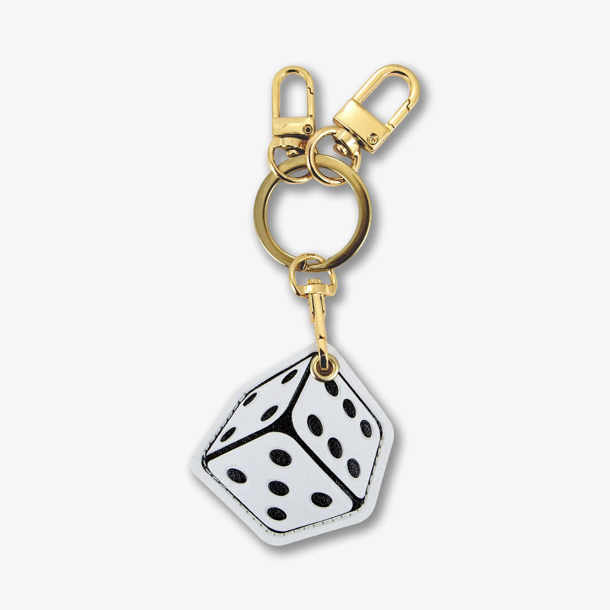 SONIX Unisex AirTag® Keychain - Gold Ring Clip, Lucky Theme, Cube Dice Shape, Discreet Fashion Accessory with Inner Pocket
