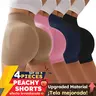 WAKYME Women's 4-Piece High Waist Tummy Control Shorts - Side-Ribbed, Butt-Lifting, Seamless Knitted, Body Shaping, Built-In Shapewear Booty Shorts, Weightless Summer Stretchy Bottoms