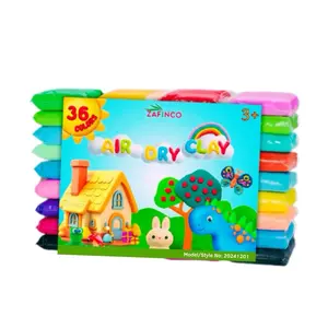 ZAFiNCO 36 Color Air Dry Clay Set Ultra Light Non Sticky Soft for Kids Art Craft Kit for Creative Play Easy to Use Ideal for Sculpture Crafting DIY Projects Model Style No 20241201