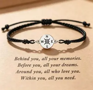 Compass Grad Bracelet, Graduation Gift for Class of 2026, Inspirational Graduation Gift for Students, Inspiration Gift