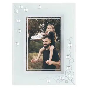 REGALWOVEN Glass Picture Frame for Tabletop Display Vertical or Horizontal, Real Glass Photo Frames for Home Decor 4x6 Inch