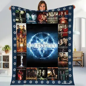 Supernatural Movie Blanket Sam Winchester Dean Winchester Blanket All-Season Home Bedroom Bed Sofa Picnic Cover  Family Friends and Chridren Perfect Gift Christmas Present