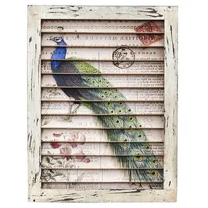 Nearly Natural Peacock Window Shutter Wall Decor Nearly Natural Peacock Window Shutter Wall Decor