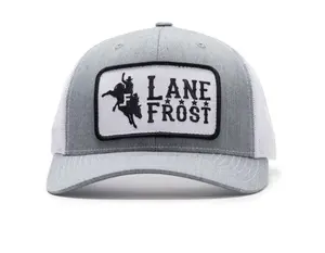 Lane Frost “The Bucker” Snapback Hat – Grey & White Western Rodeo Cap