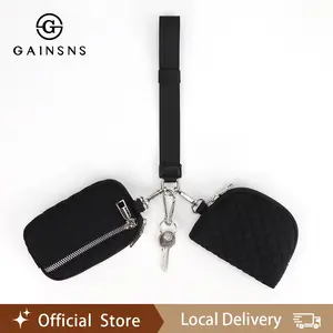 GAINSNS Women'S Wristlet Wallet with Detachable Keychain - Dual Pouch, Zipper Coin Purse , Stylish Small Accessory for Everyday Use, Coin Storage |   Stylish Wristlet