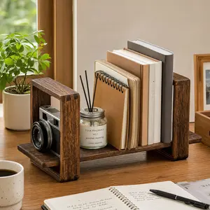 Adjustable Wooden Desktop Storage Shelf, Multi-Layer Organizer, Boho Style, Easy Assembly, No Metal Parts, Modern Desk Organizer