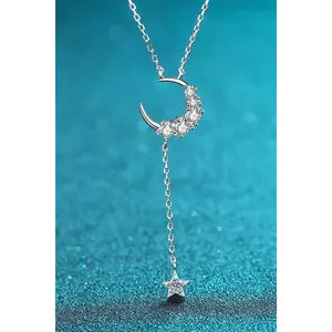 Star & Moon Moissanite Necklace