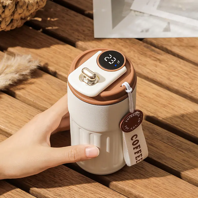 316 Stainless Steel Travel Mug With Temperature Display - Vacuum Insulated Flasks , Suitable For All Seasons, Ideal Gift For Camping, School, Travel
