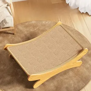 Wooden Cat Scratching Post, Durable Cat Scratcher with Replacement Pad, Space Saving Cat Furniture for Indoor, Pet Supplies