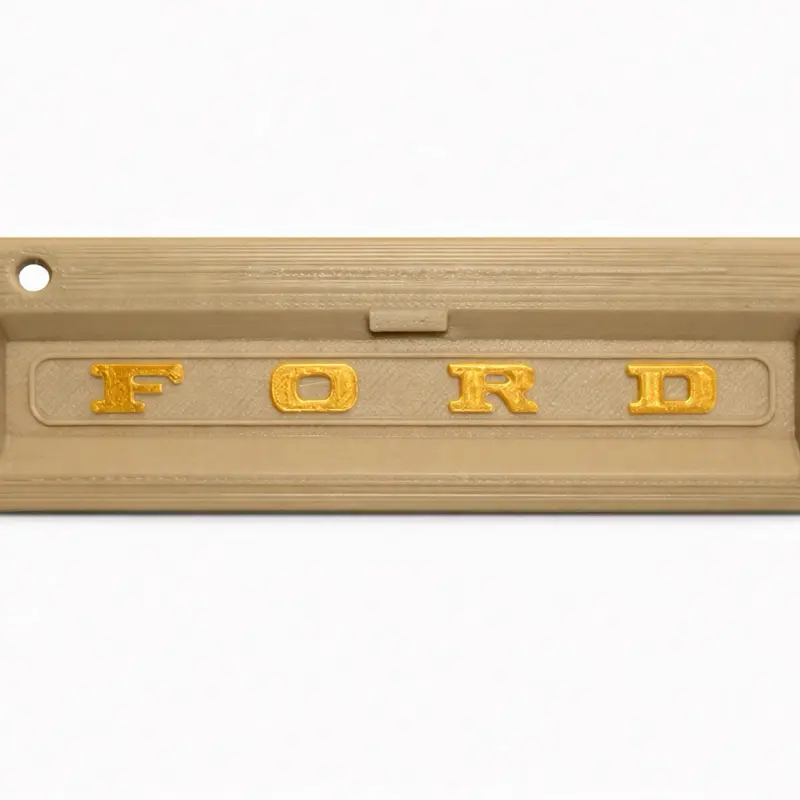 Ford Pickup Tailgate Keychain - Gold Lettering Design for Ford Enthusiasts