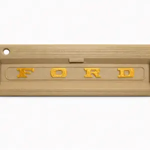 Ford Pickup Tailgate Keychain - Gold Lettering Design for Ford Enthusiasts