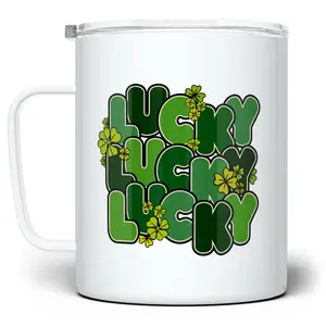 LOFTIPOP Lucky Shamrock Coffee Mug, St Patrick's Day Cup, Designed and Printed in the USA by Loftipop
