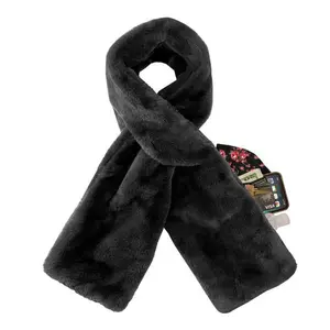 Soft Faux Fur Pull-Through Scarf Sprigs Faux Fur Pull-Through Scarf with Zipper Pocket