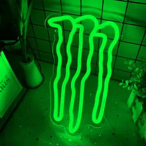Green Monster Neon Sign, Monster Claw Scratch Shaped Light up LED Sign, Neon Lights, Decorative Neon Light, Neon Lamps, Powered by USB, Dimmable Wall Hanging Art Sign For Bedroom, Game Room, Teen Room, Man Cave, Game Studio Club, Bar Party, Gifts