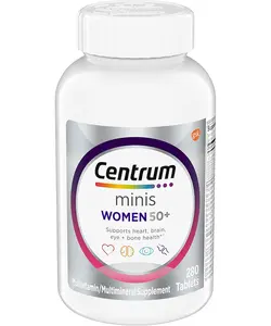 Centrum Minis Silver Women's Multivitamin for Women 50 Plus, Multimineral Supplement with Vitamin D3, B Vitamins, Non-GMO Ingredients, Supports Memory and Cognition in Older Adults - 280 Count