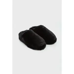 MISHA PLUSH MULE BLACK