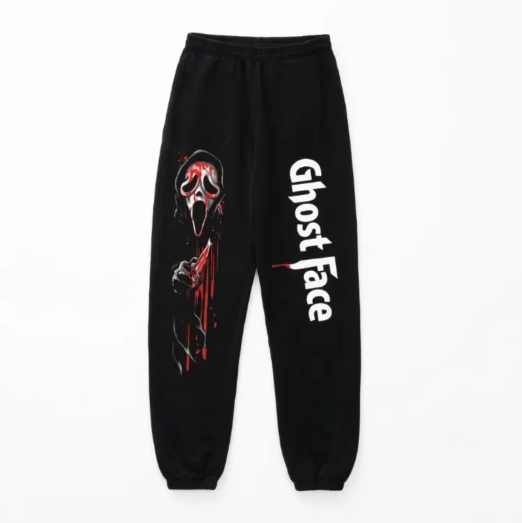 GHOST FACE Sweatpants, Halloween Sweatpanst, Unisex Cotton Sweatpants, Perfect Outfit For Outdoors, Menswear, Womenswear