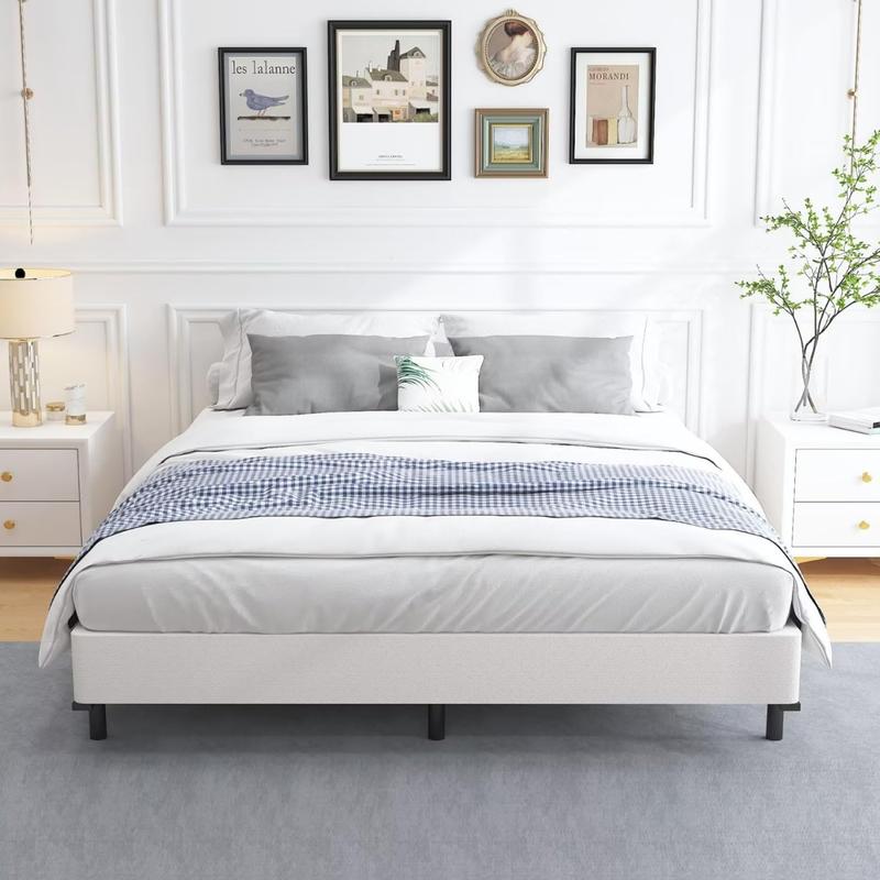 Queen Heavy Duty Box Spring Foundation,Mattress Foundation 3000lbs Max Weight Capacity/Non-Slip/No Noise/Easy Assembly/Easy Clean Cover,Queen