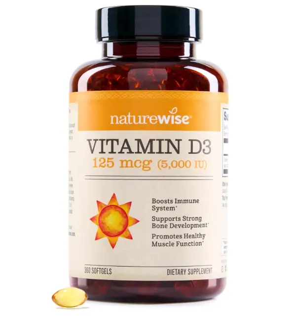 NatureWise Vitamin D3 5000IU Supplement, Immune Support, 360 Mini Softgels | Vitamin D 125 mcg - Organic Extra Virgin Olive Oil - Muscle & Bone Support - Gluten Free & USA Manufactured - 1-Year Supply