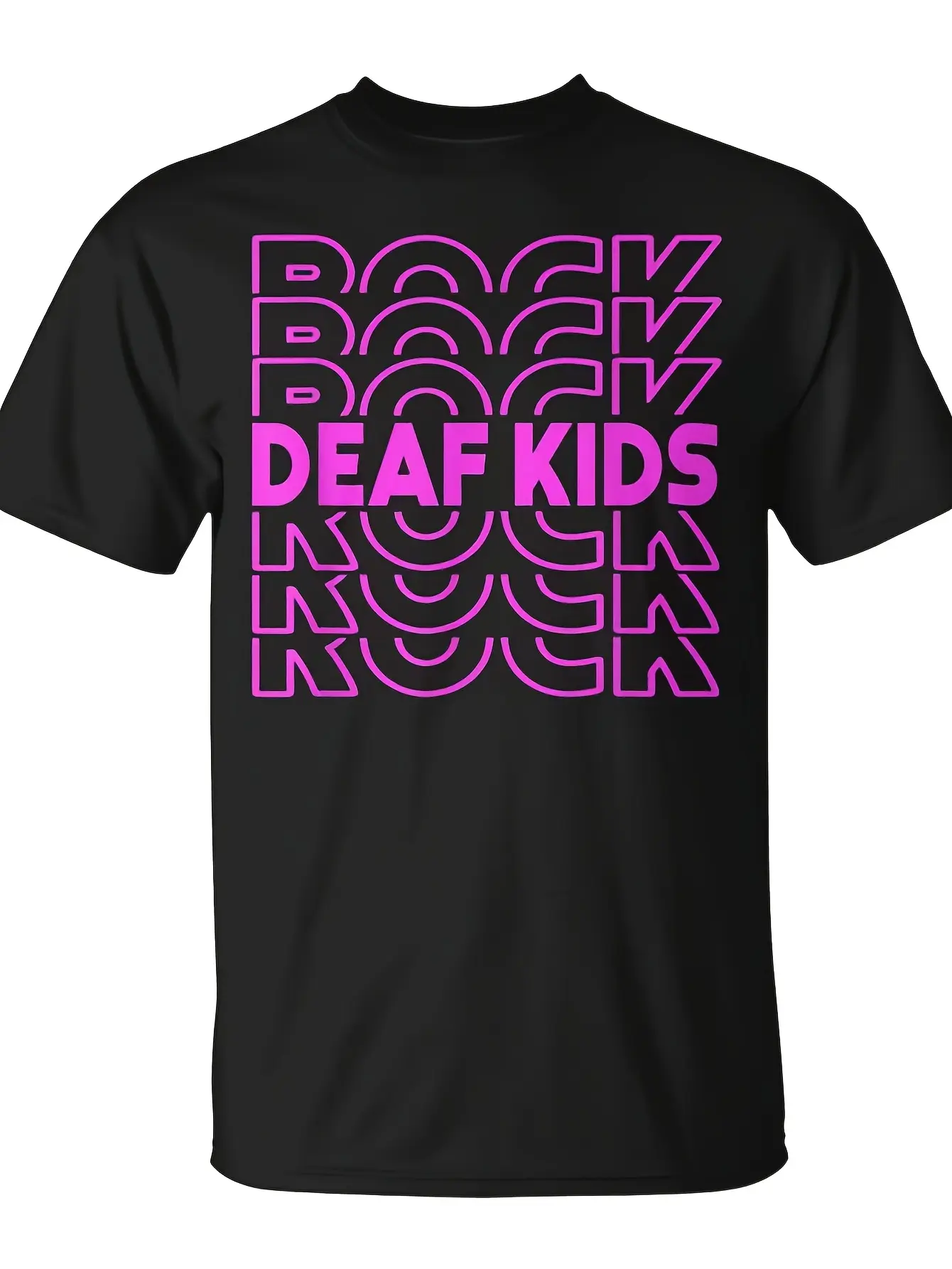 Deaf Kids Rock Hot Pink Kids Girls Hearing Loss Te