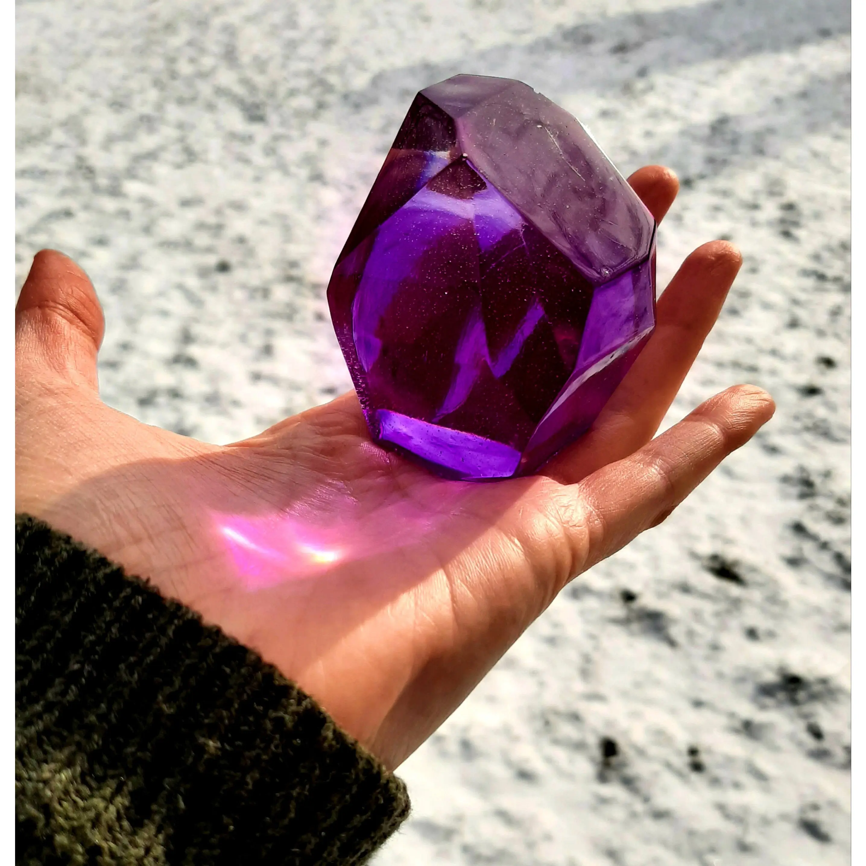 Amethyst Crystal Paperweight / Resin Crystals / Paperweights / Witchy / Resin Crystal Paperweight RPG TTRPG Gifts Game Master Gift for Him