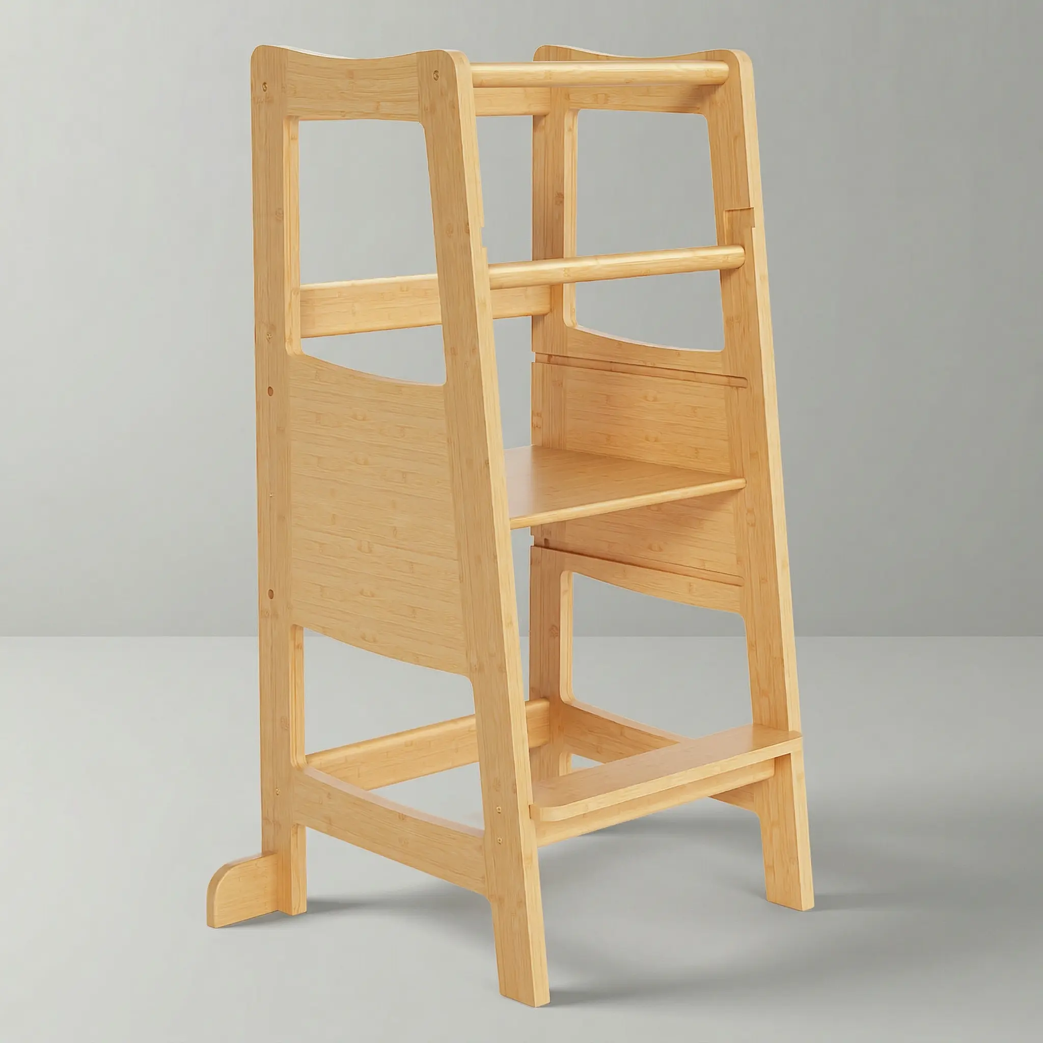Toddler Standing Tower, Toddler Step Stool with Safety Rail, 3 Heights Adjustable Learning Standing Stool, Wide Platform Design Step Stool, Stool for Kids