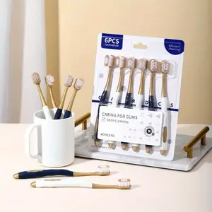 Adult Wide Head Soft Hair Toothbrush, Manual Toothbrush, Excellent Cleaning Effect for Large Head, Ultra Soft Brush Thread Can Effectively Clean Sensitive Teeth or Gingivals (6 Pack)