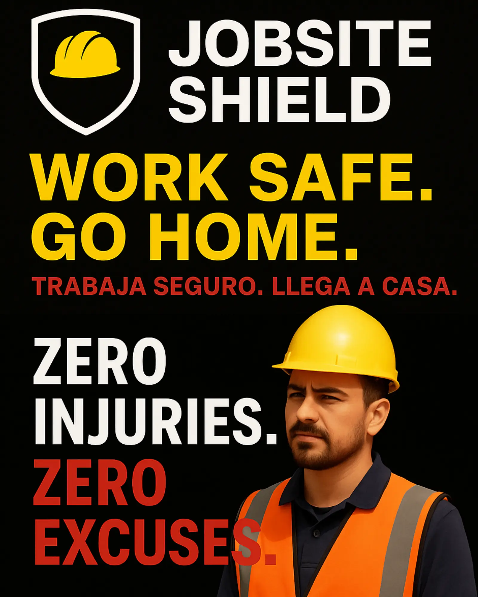Jobsite Shield Safety Poster for Toolbox Talks & Safety Meetings High-Resolution Print Durable Material Professional Design Fits Any Space