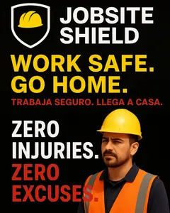 Jobsite Shield Safety Poster for Toolbox Talks & Safety Meetings High-Resolution Print Durable Material Professional Design Fits Any Space