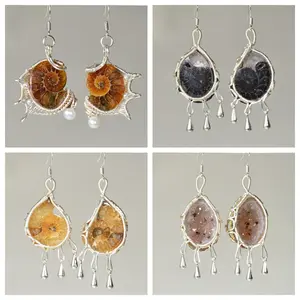 Asteraia [WR01-WR04] Assorted Natural Crystal Earrings – Handmade Gemstone Energy Dangle Earrings Summervibes