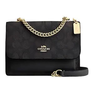 COACH Klare 18 Logo Buckle Crossbody Bag in Black Leather for Women