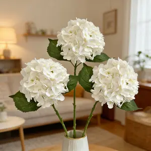 3pcs Large Artificial Blue Hydrangeas, Fake flower, Suitable For Weddings, Home, Party, Office, And Other Home Decorations And Holiday Decorations. A Silk Floral Centerpiece, Perfectly Matching Thanksgiving