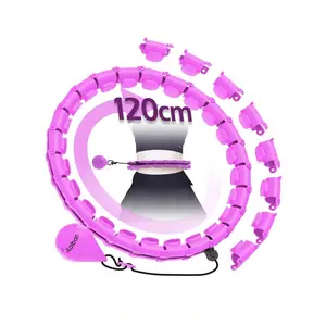 Weighted Hula Circle for Adults, Infinity Hoop Fit Plus Size 47 Inch/120cm, Include 24 Detachable Links and Waist Trainer for Women, Gym Accessories, Home Workout Equipment, Gym Equipment