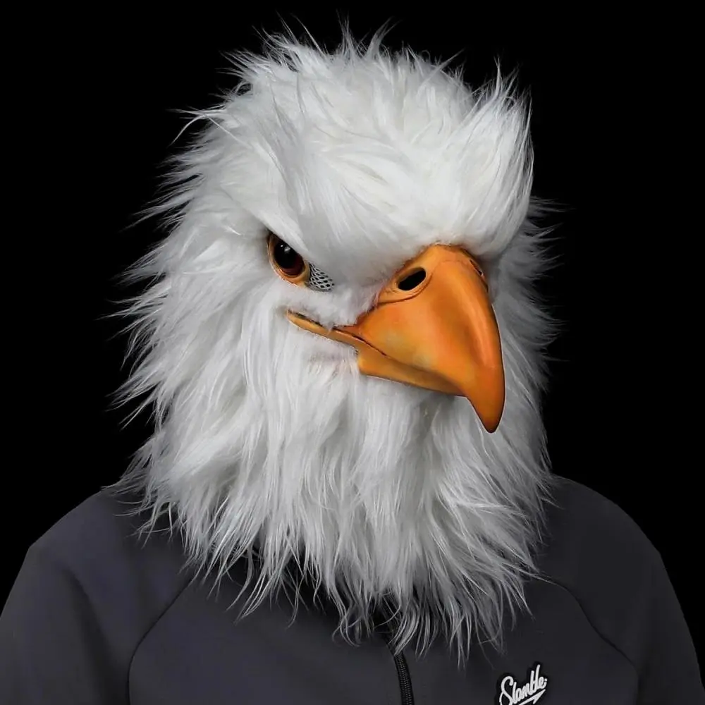 Realistic Mask Design White Eagle Full Head Mask, Festive Party Headwear for Halloween Cosplay, Carnival Animal Role Play, Home Supplies Prop & Gift