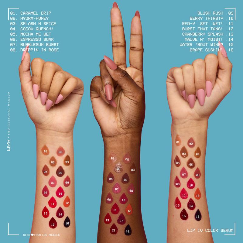 Lip I.V. Hydrating Lip Gloss Serum + Stain, 12HR Lightweight Hydration with Magnesium, Vitamin B12 & Coconut Water, NYX Professional Makeup